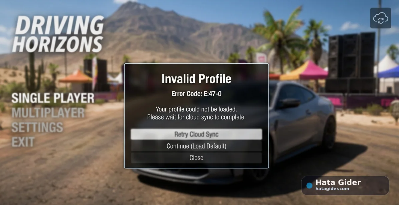Forza Horizon 5 E:47-0 invalid profile hata kodu