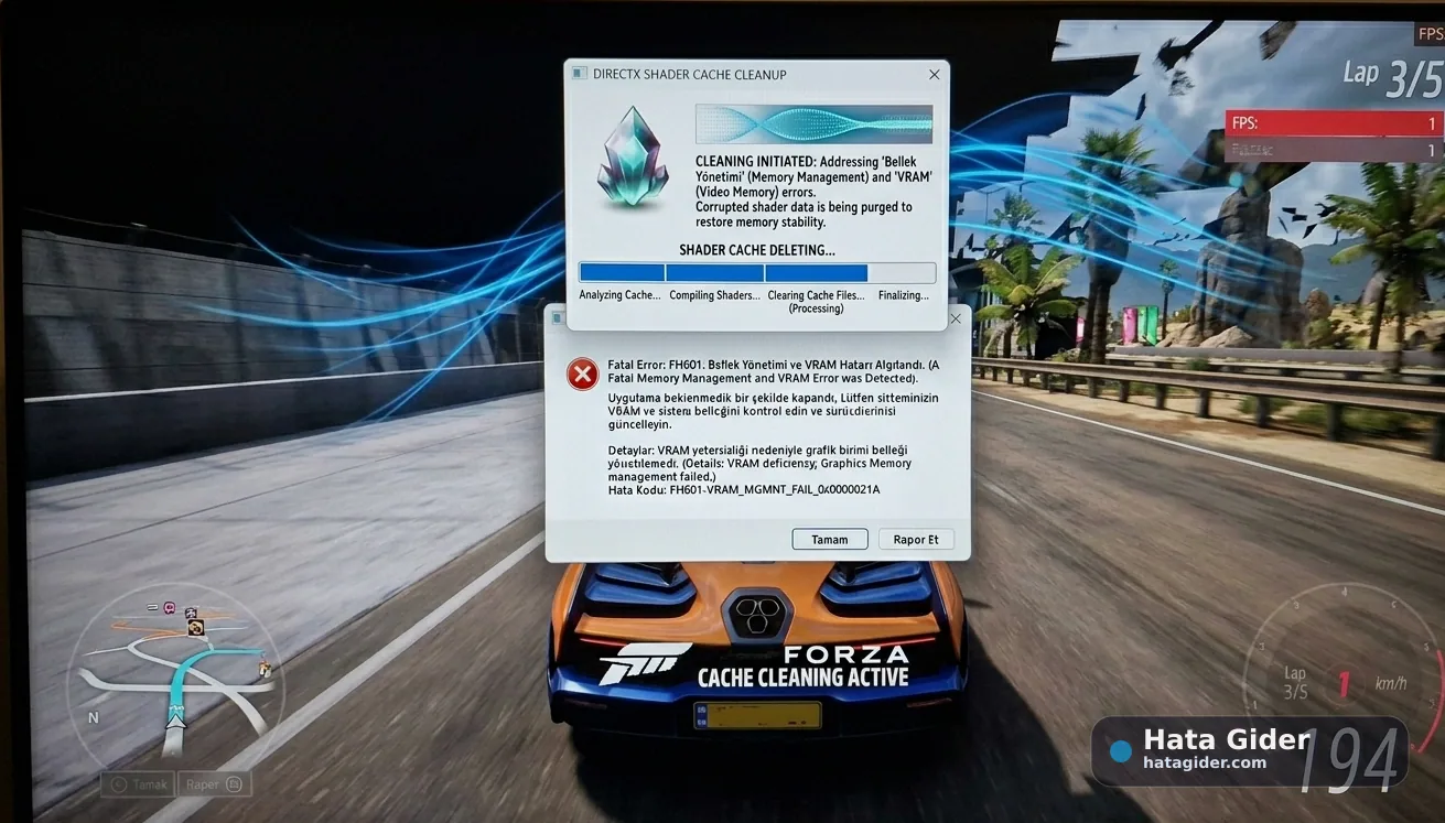 Windows DirectX Shader Cache temizleme Forza Horizon 6