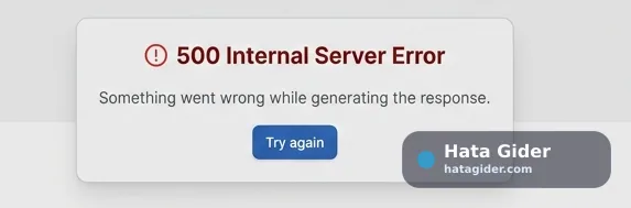 Gemini 500 hata kodu Internal Server Error something went wrong