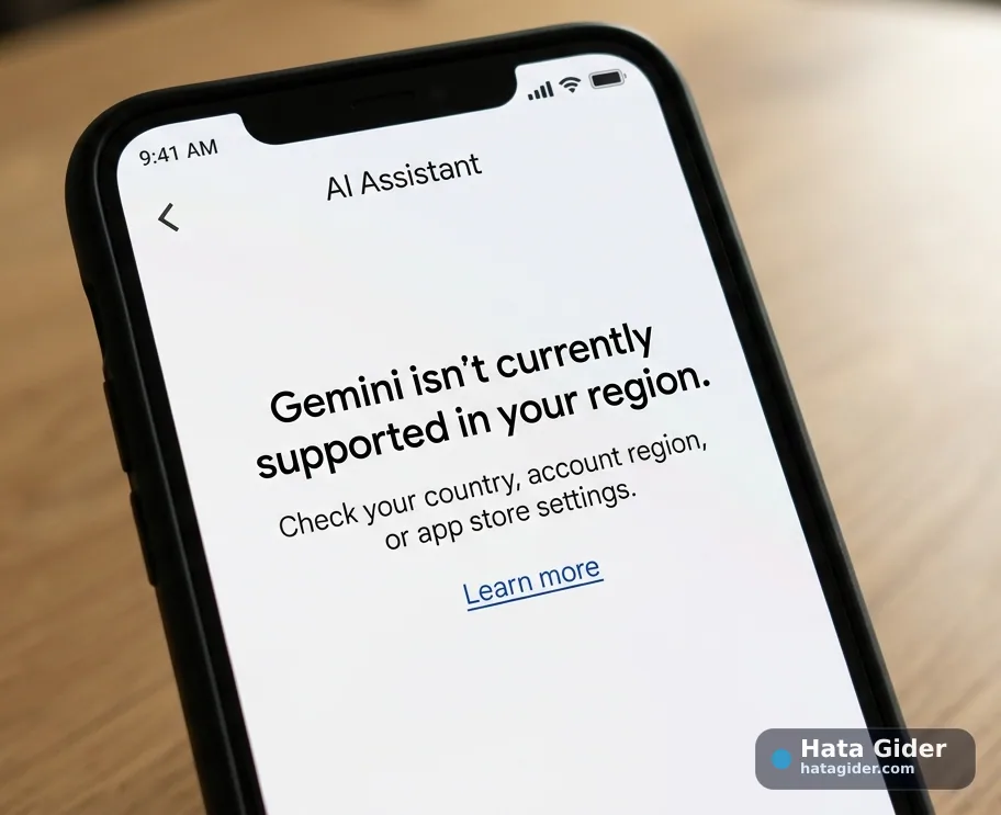 Gemini desteklenmeyen bölge hatası ülkenizde kullanılamıyor uyarısı