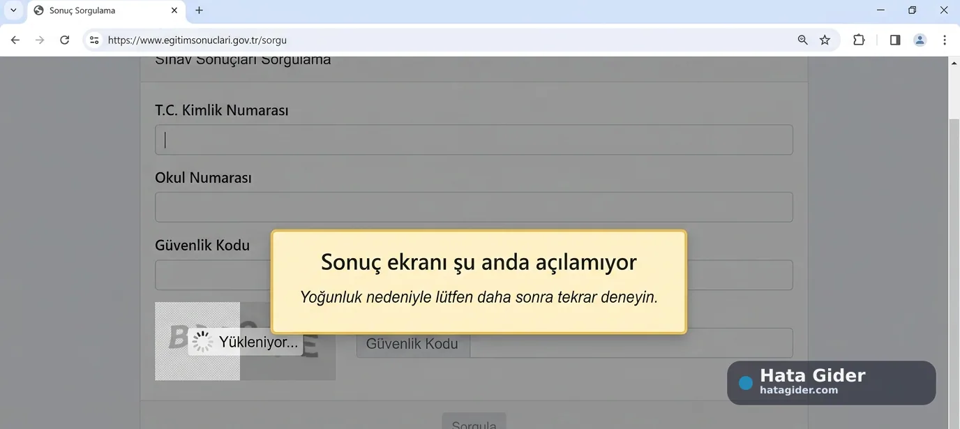 MEB Sonuç Ekranı Açılmıyor: Yoğunluk ve Giriş Sorunu Çözümü görseli