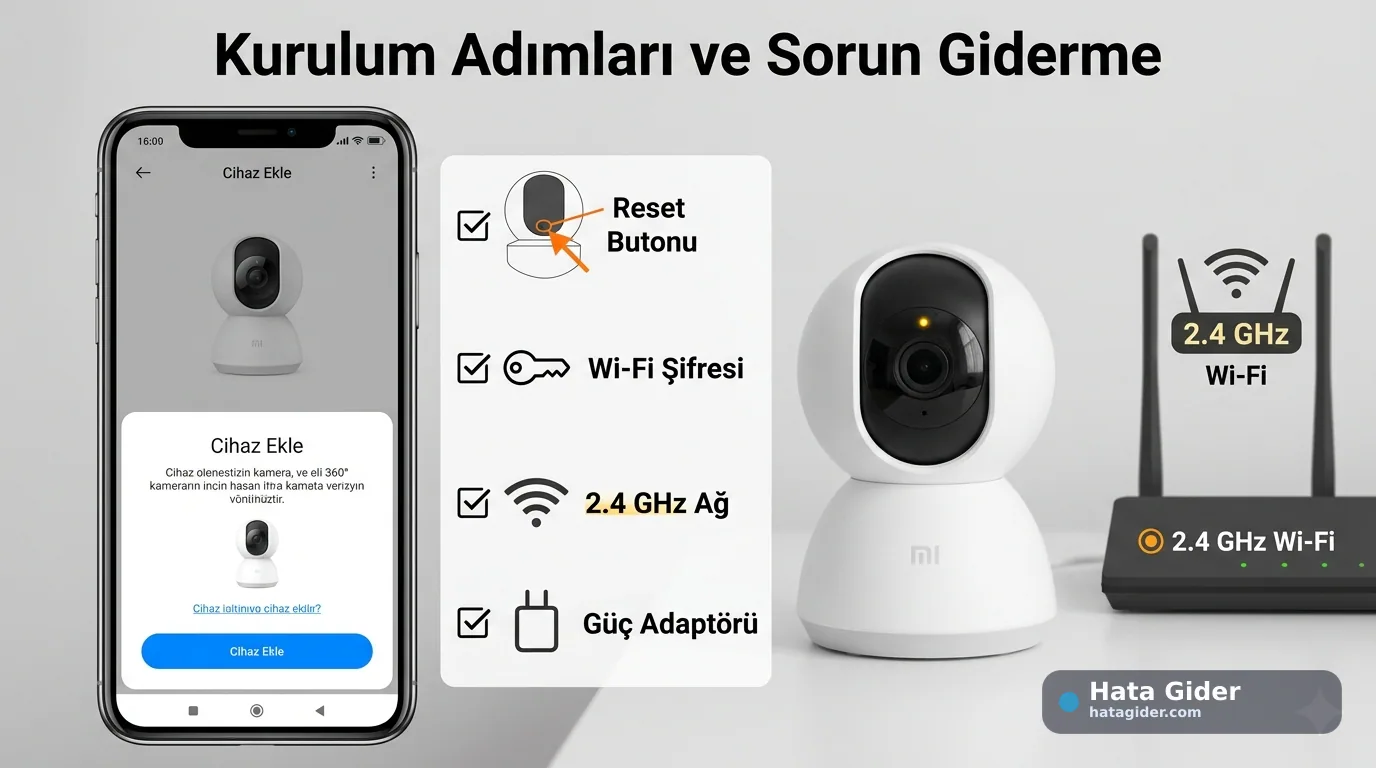 Xiaomi Home kamera 2.4 GHz Wi-Fi eşleştirme ve reset çözümü
